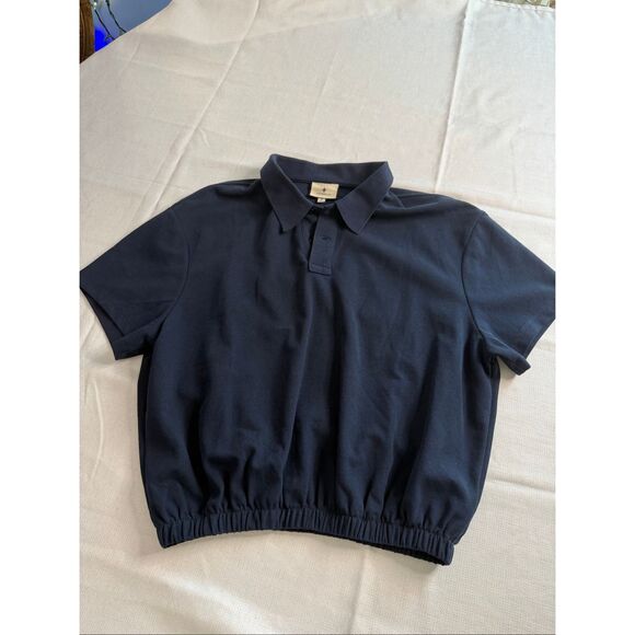 Tuckernuck Tops - TUCKERNUCK Short Sleeve Polo Shirt Navy Blue Golf Preppy Elastic Size Medium